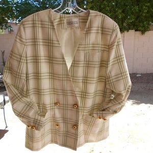 EXECUTIVE COLLECTION SIZE 12 GREEN PLAID BLAZER